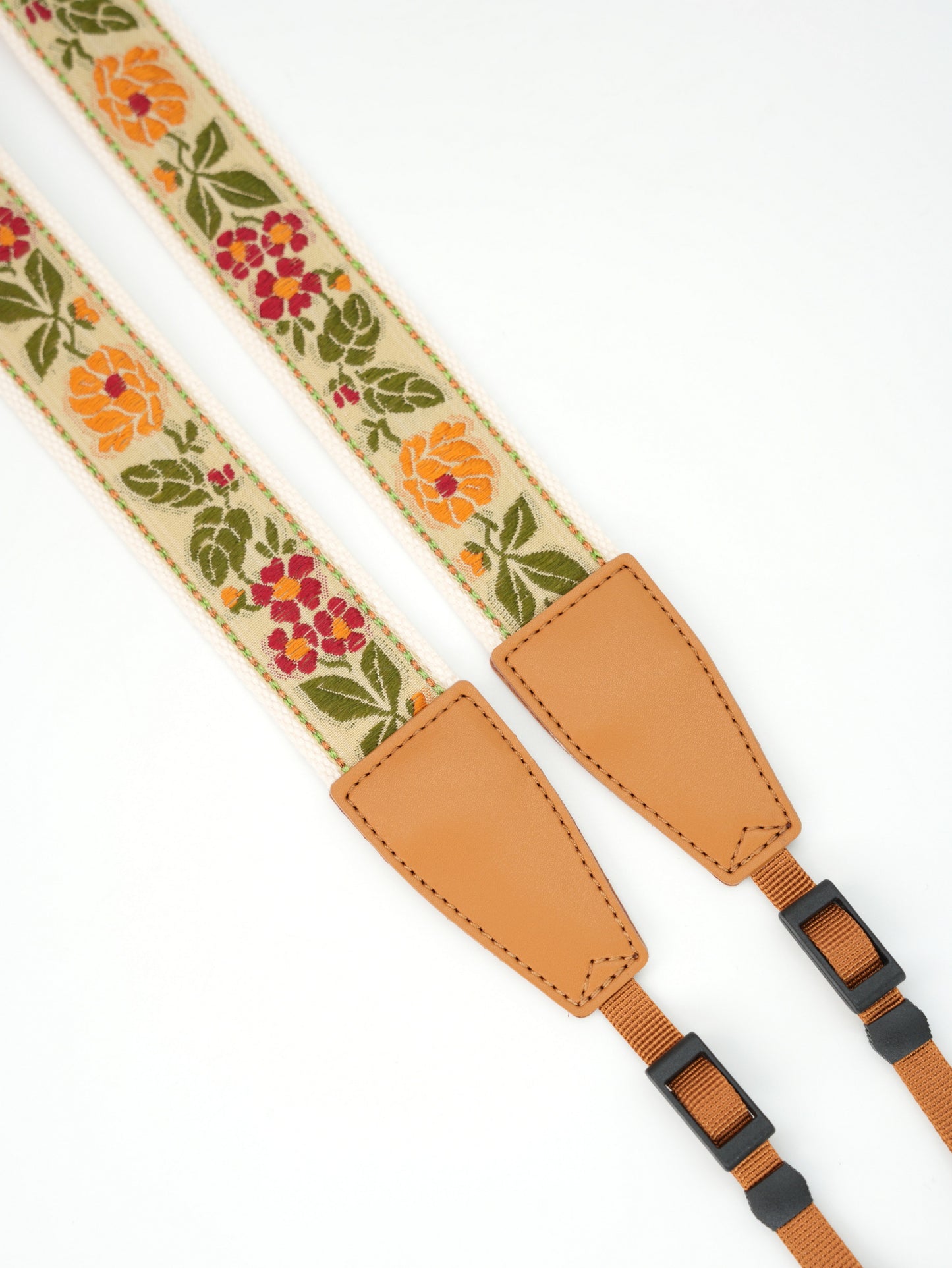 1.5“ Width adjustable Camera Strap | Embroidered Ribbon Camera Strap | Vintage Ribbon With Gold Metallic Thread | Photography Accessories | Holiday Gift