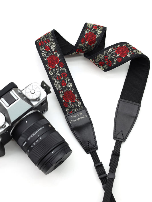 1.5“ Width adjustable Camera Strap | Embroidered Ribbon Camera Strap | Photography Accessories | Holiday Gift