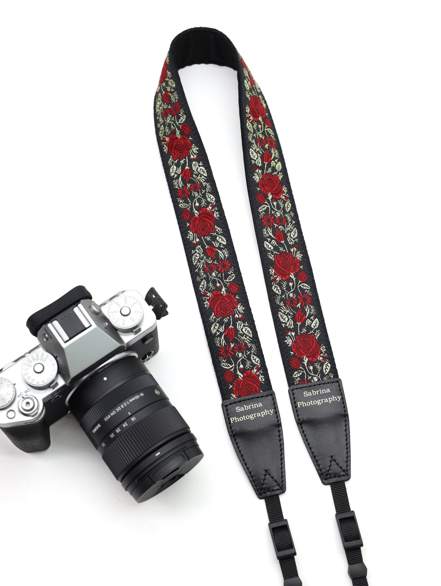 1.5“ Width adjustable Camera Strap | Embroidered Ribbon Camera Strap | Photography Accessories | Holiday Gift