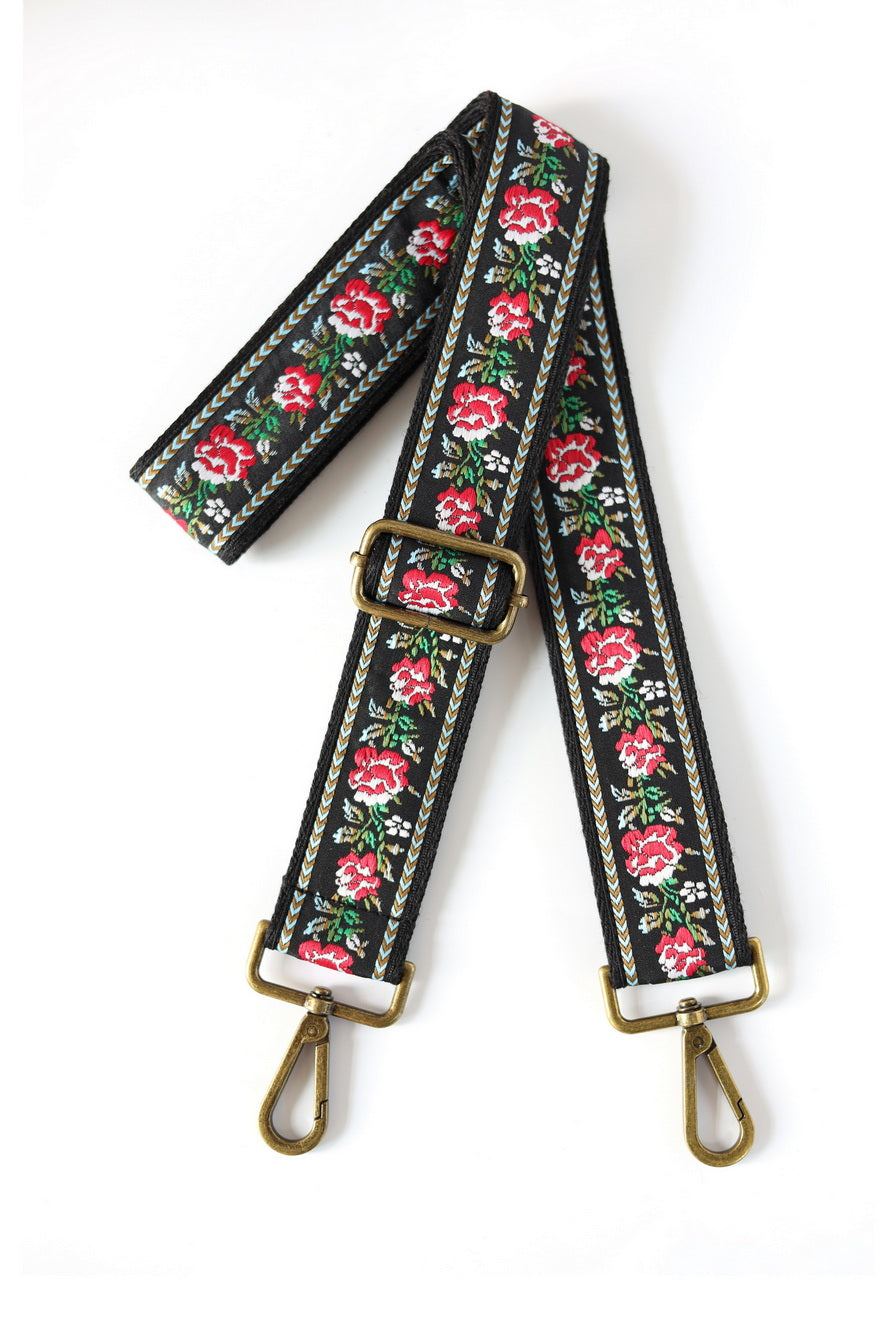 Small Floral Embroidery 1.5"Bag Strap