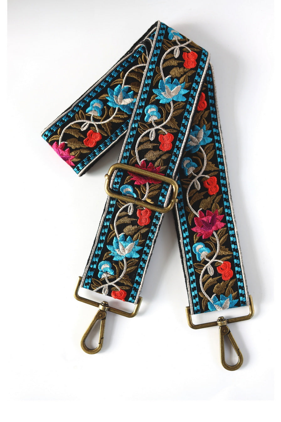 2.0"Embroidered Floral Bag Strap