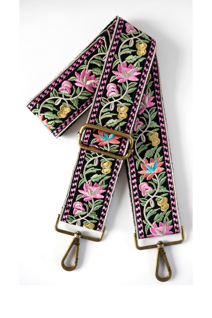 2.0"Embroidered Floral Bag Strap