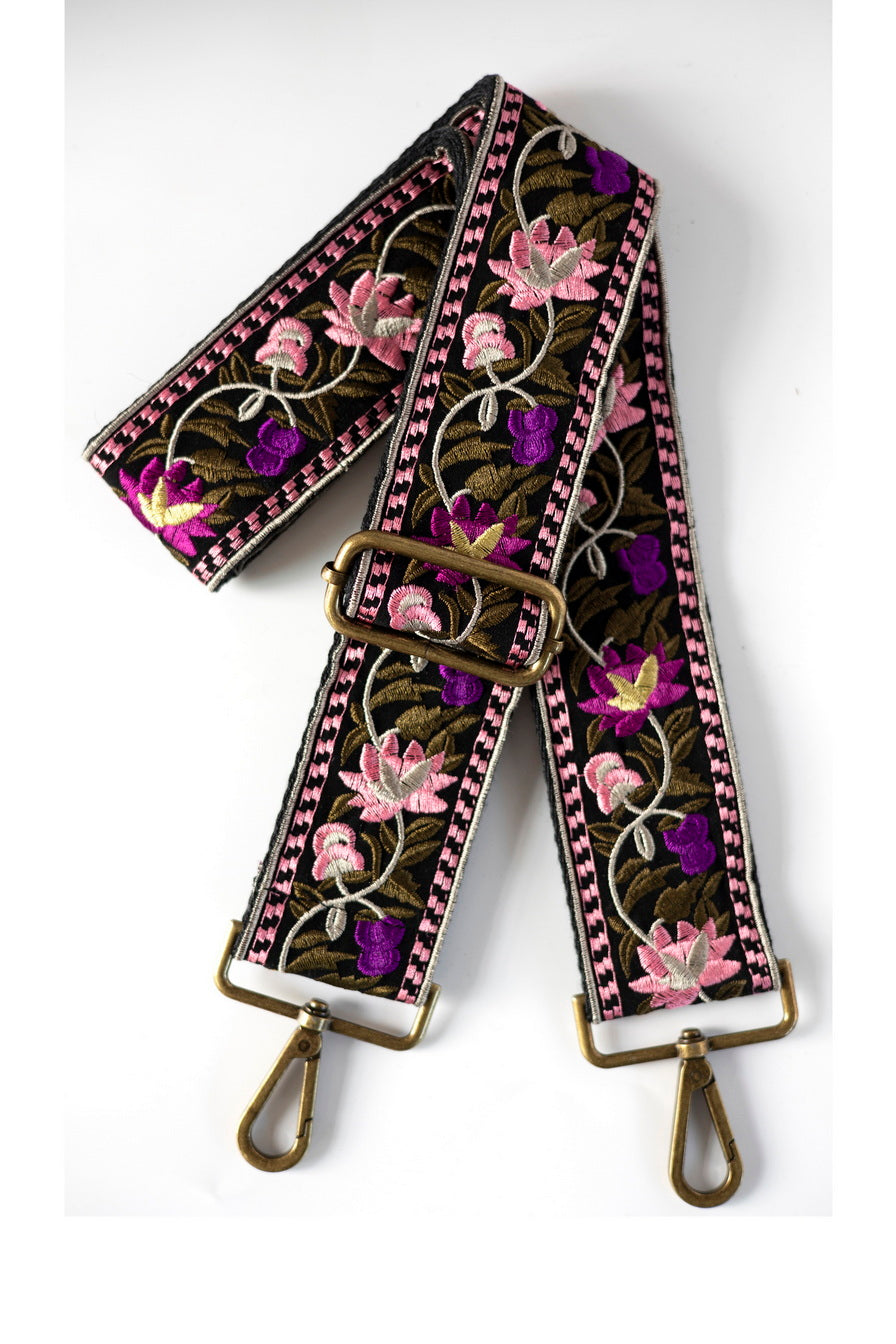 2.0"Embroidered Floral Bag Strap